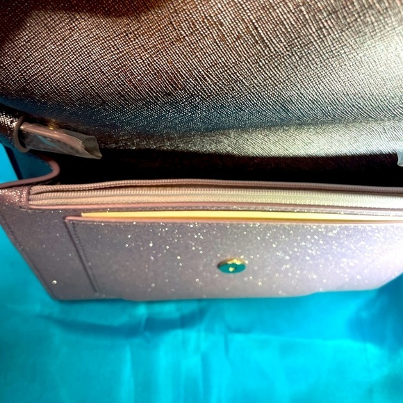 KATE SPADE NEW Tinsel Glitter Flap Crossbody Bag in Lilac Frost NWT - Picture 8 of 14